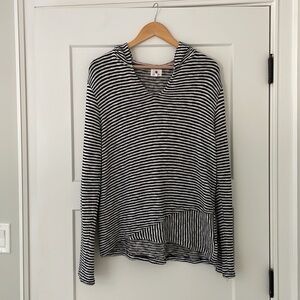 Sundry Navy and White Striped Hoodie